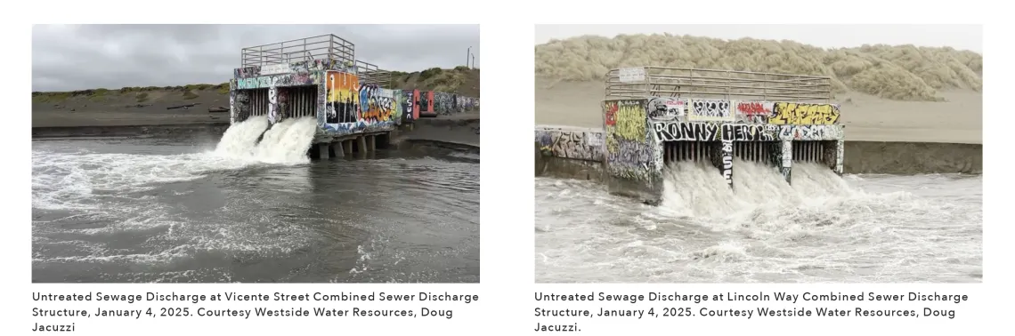 Sewage emptying directly into the ocean in San Francisco.