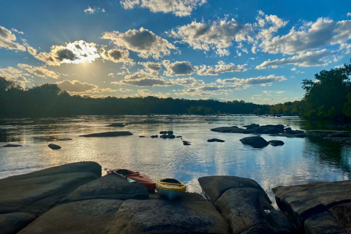 Beautiful sunset over water