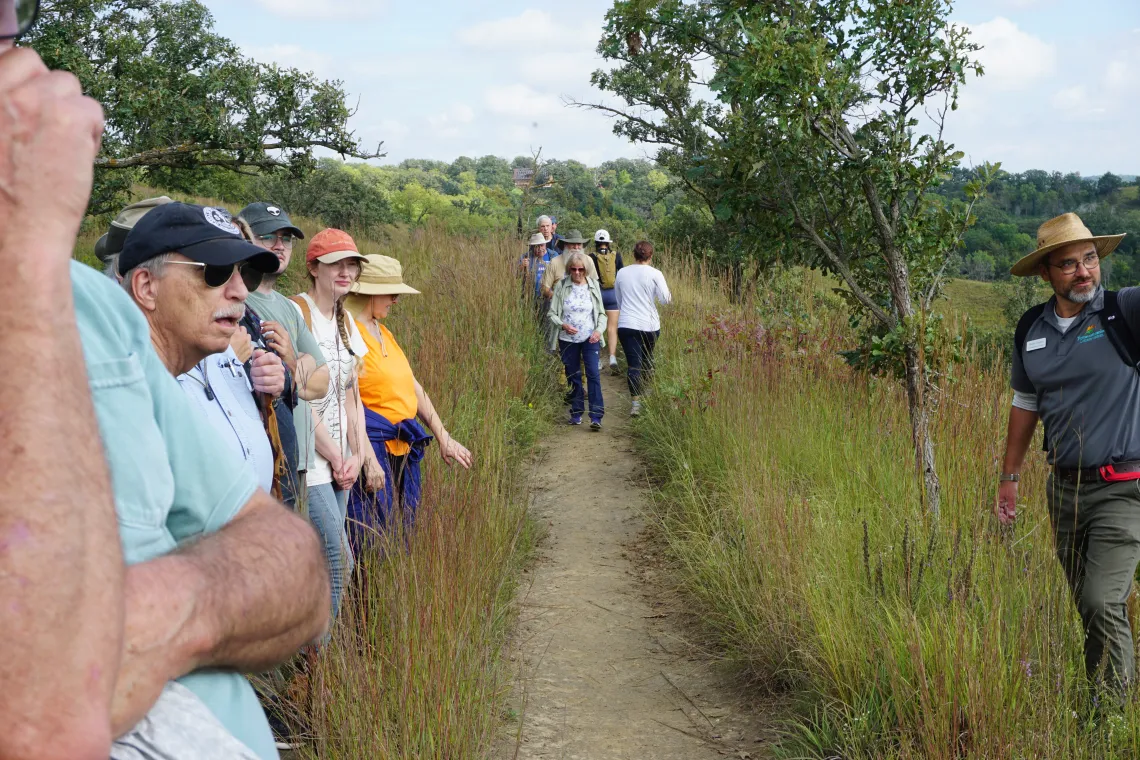 Hiking in the Loess Hills, at Hitchcock Nature Center