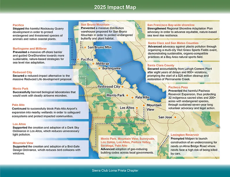 2025 Loma Prieta Chapter Conservation Impact Map 