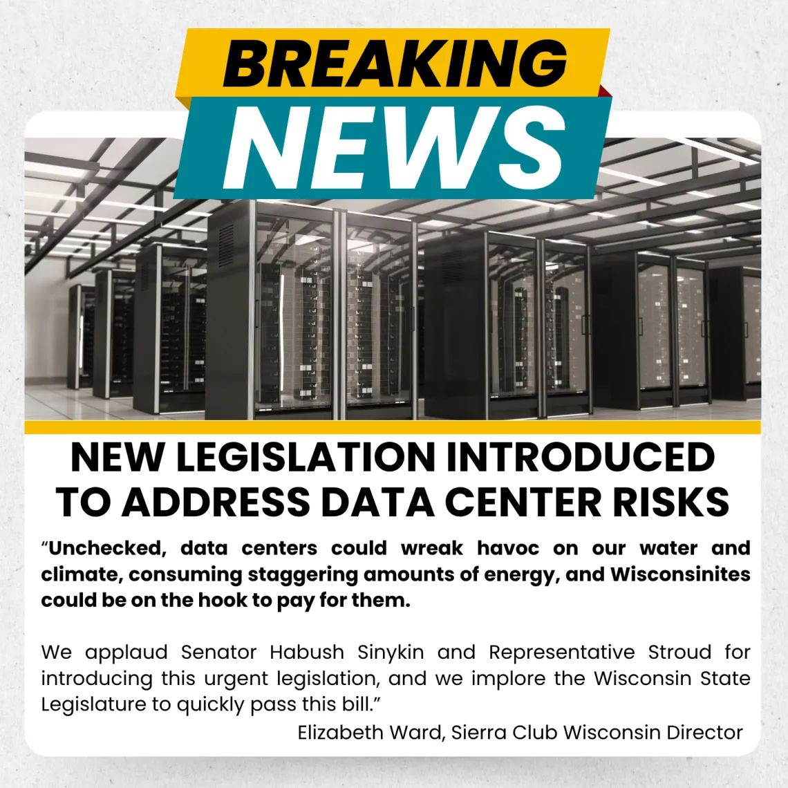 Data Center Legislation Announcement