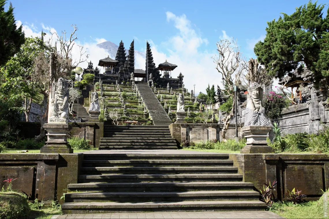 Flights of stairs leading up to altars