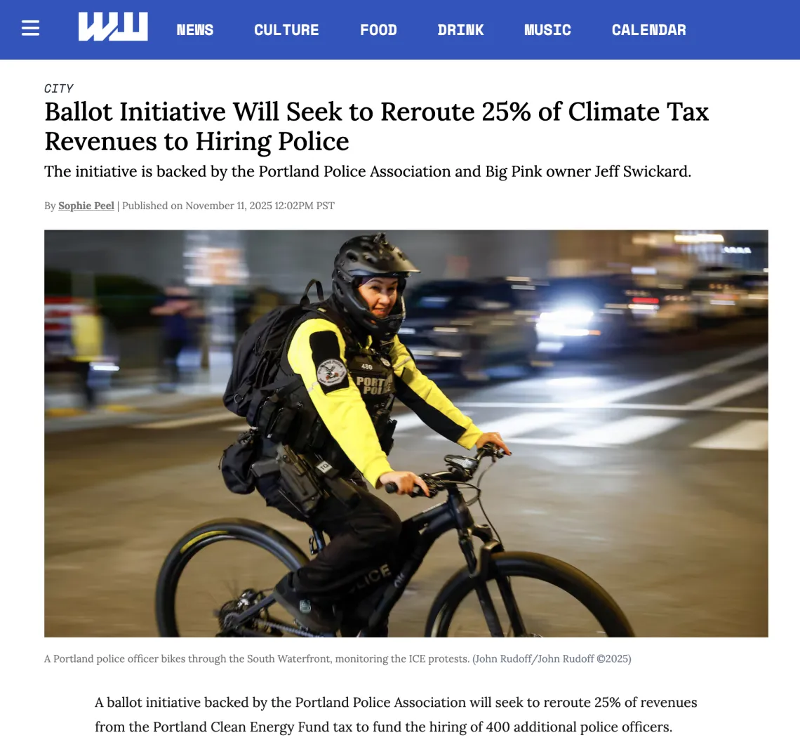 A screenshot from Willamette Week