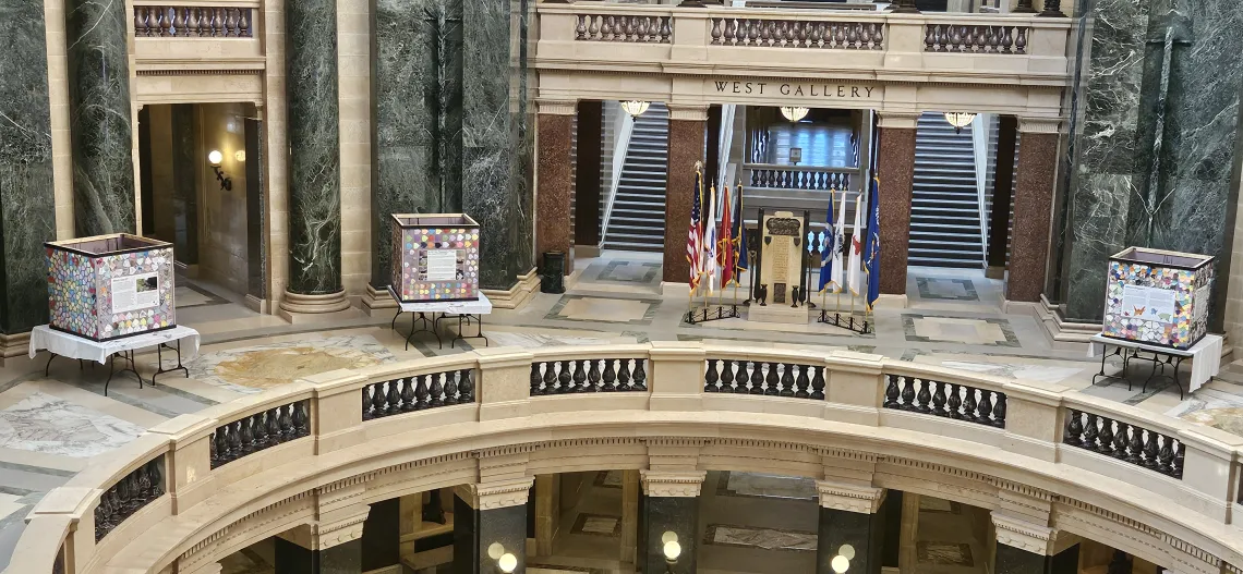 Fish display at Wisconsin Capitol wide