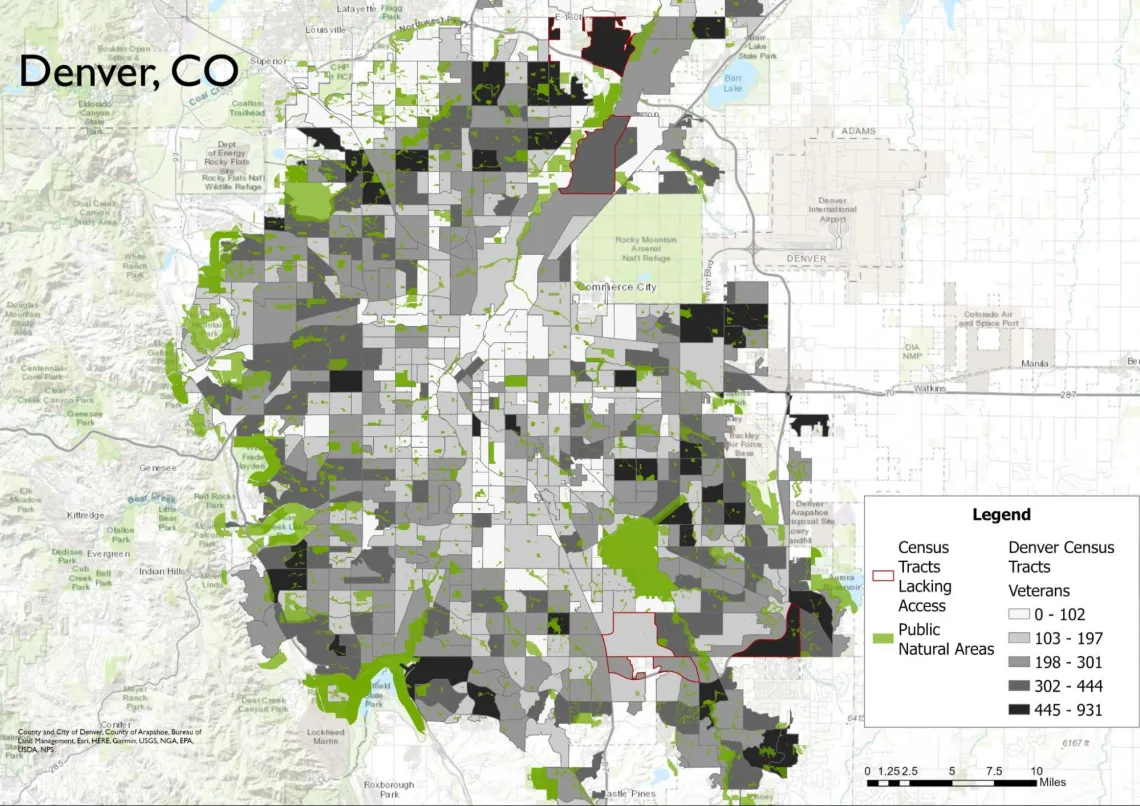 Map of outdoor access in Denver