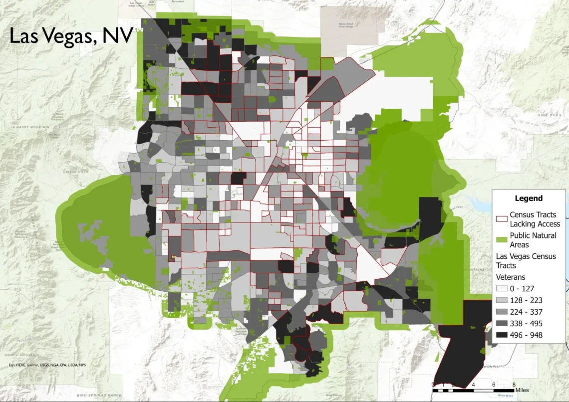 Map of outdoor access in Las Vegas