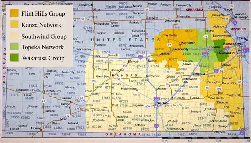 Network / Group Map for Kansas Chapter membership 