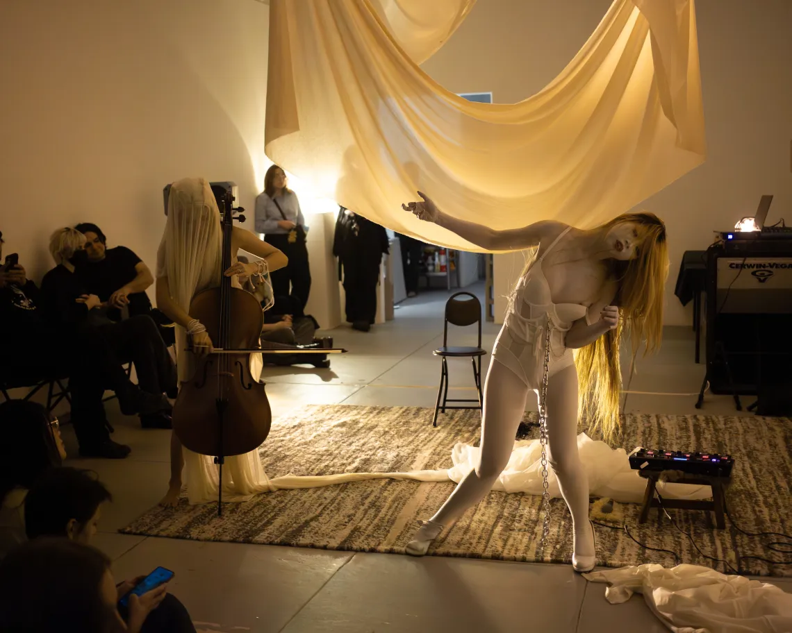 VORA performing in VISCERA: Vessel for Water & Power