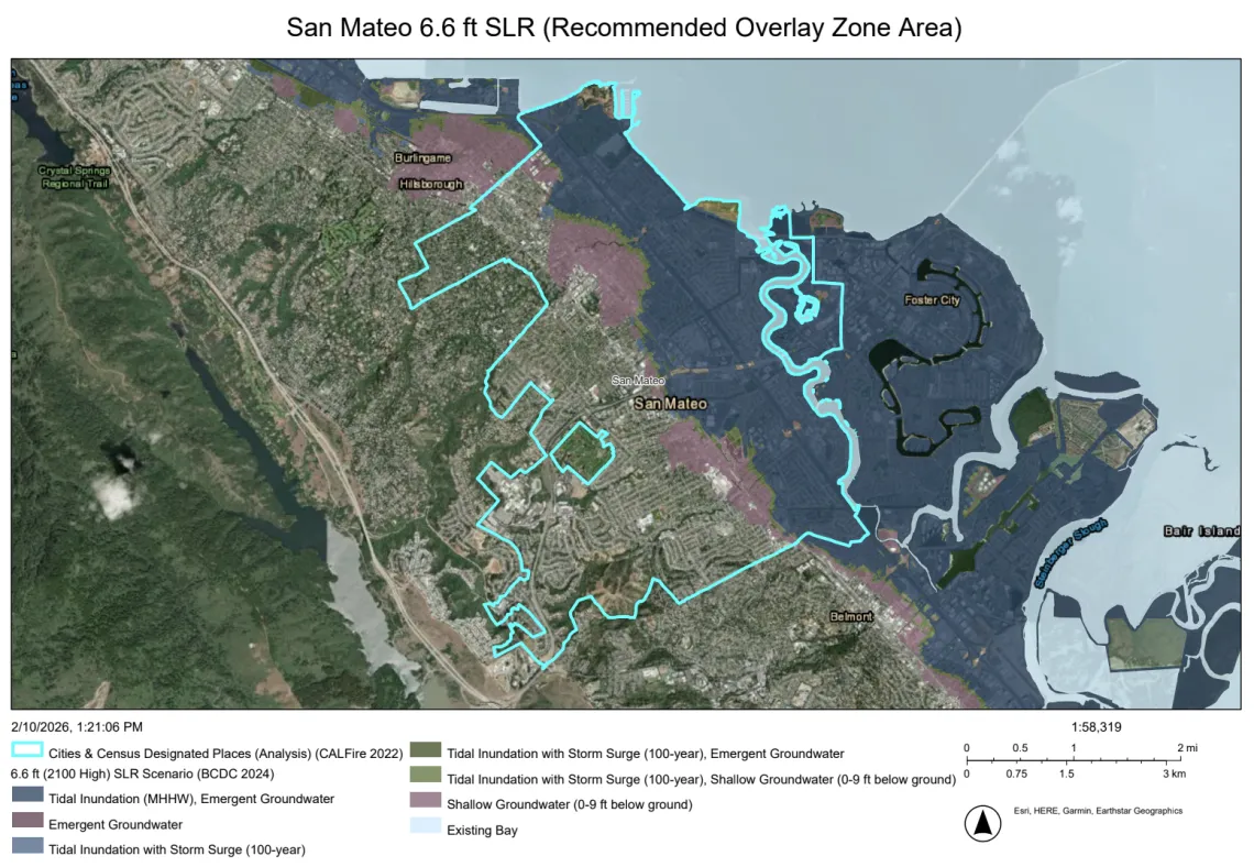 San Mateo 6.6 ft SLR (recommended overlay zone area)