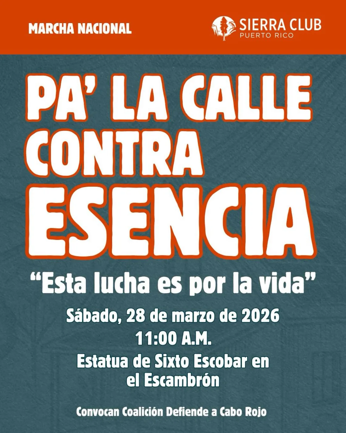 Imagen destacando la informacion del evento con fondo verde