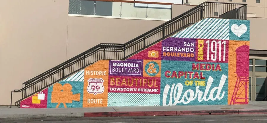 Painting on wall at start of Burbank Street Art Walk
