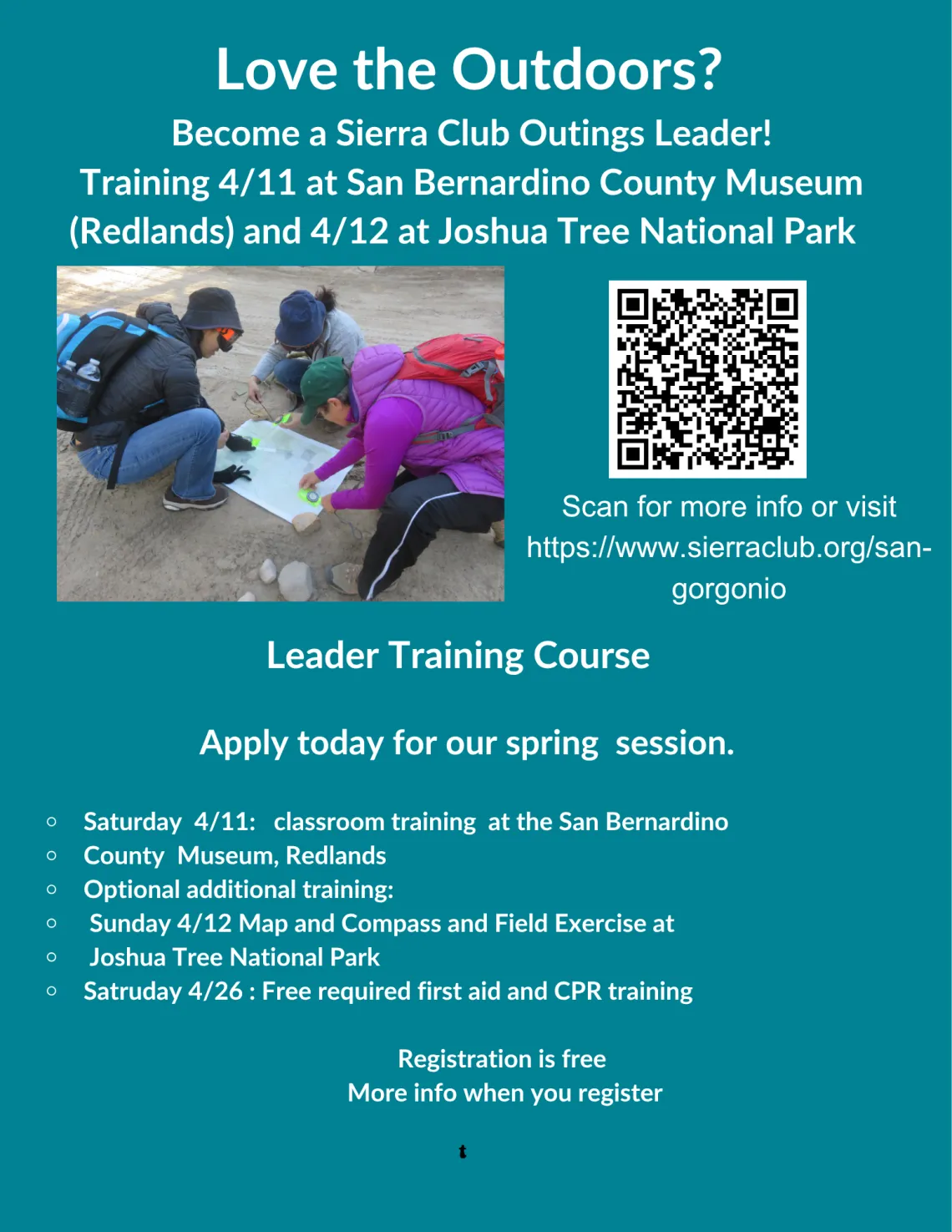 Outdoor leadership training promotion text