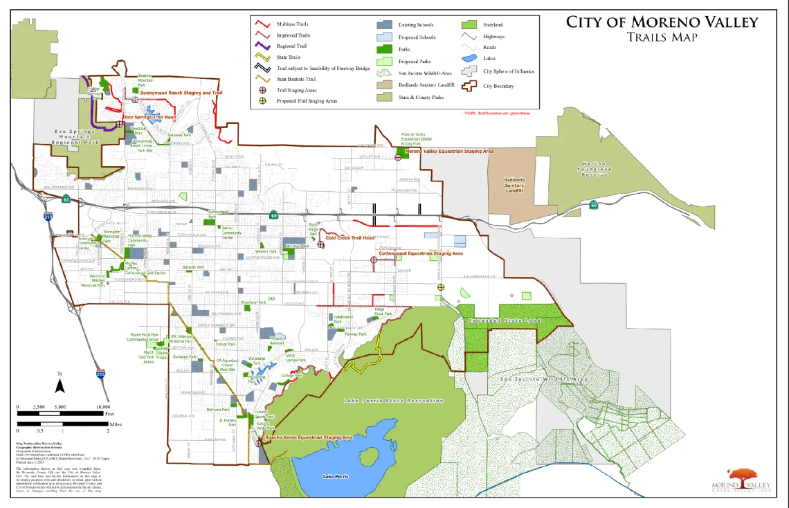 City of Moreno Valley Trails Map