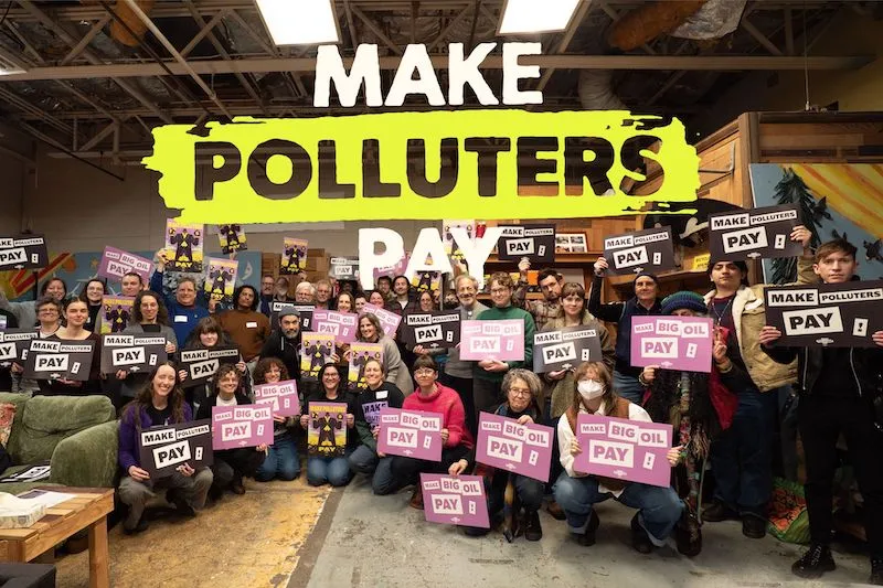 Group photo of Make Polluters Pay supporters