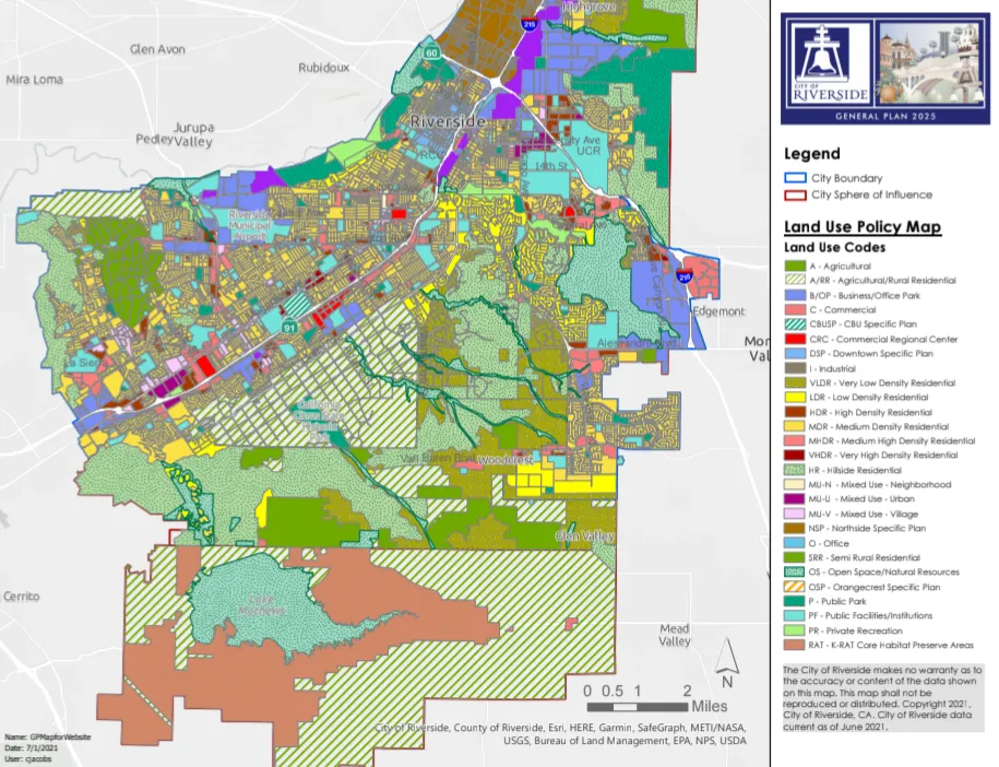 City of Riverside Land Use Map