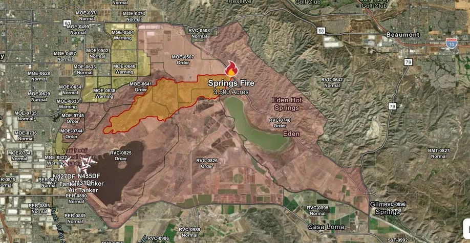 Map of Springs Fire