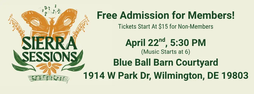 Sierra Sessions on April 22nd at 5:30 PM at Blue Ball Barn in Wilmington
