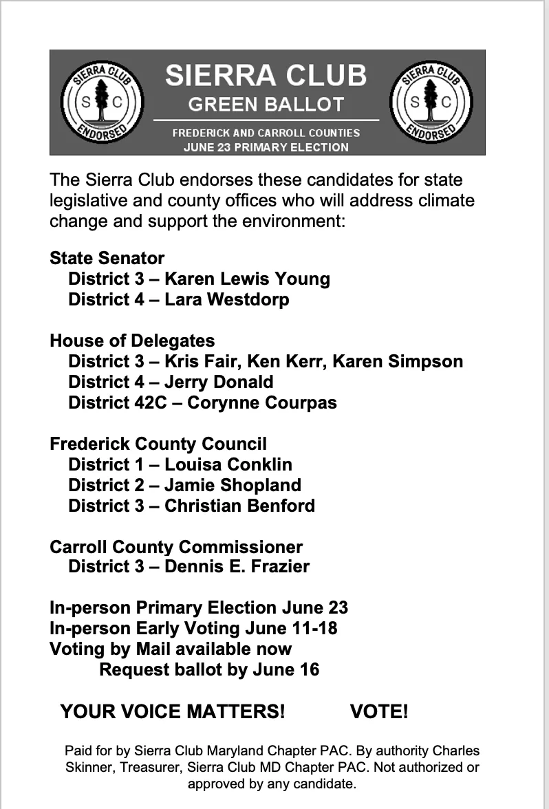 SCCG Green Ballot for 2026