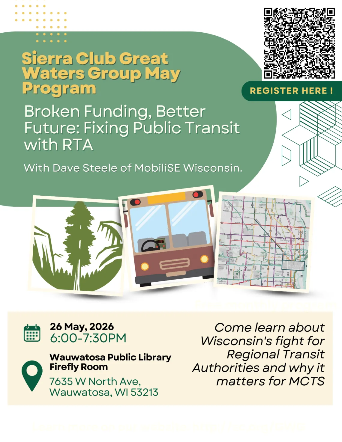 Flier for May transit program 