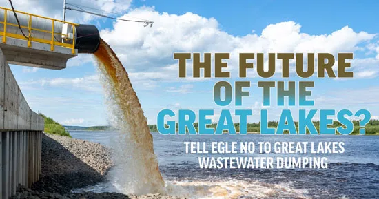 image of a tanker dumping wastewater into the Great Lakes