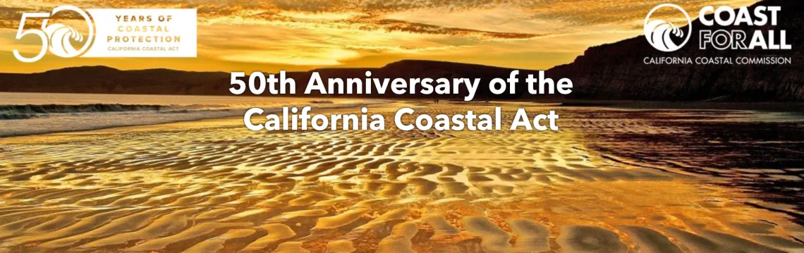 Banner announcing the 50th anniversary of the California Coastal Act