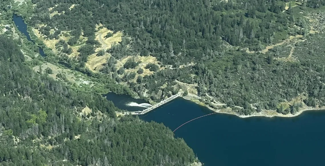 Aerial view of Scott Dam