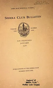 Sierra Club Bulletin John Muir Memorial 