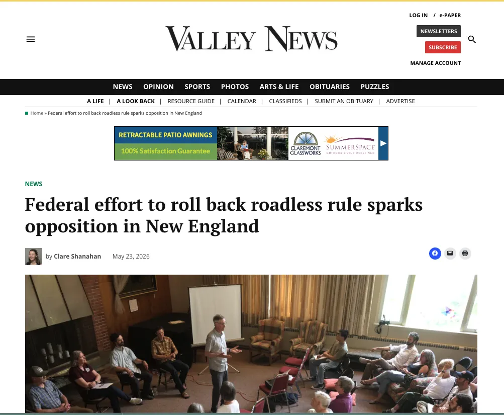 Headline from the Valley News