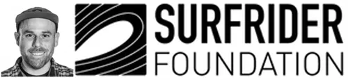 Surfrider foundation logo with a headshot of Evan Orellana