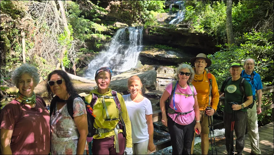 Outing in June waterfall