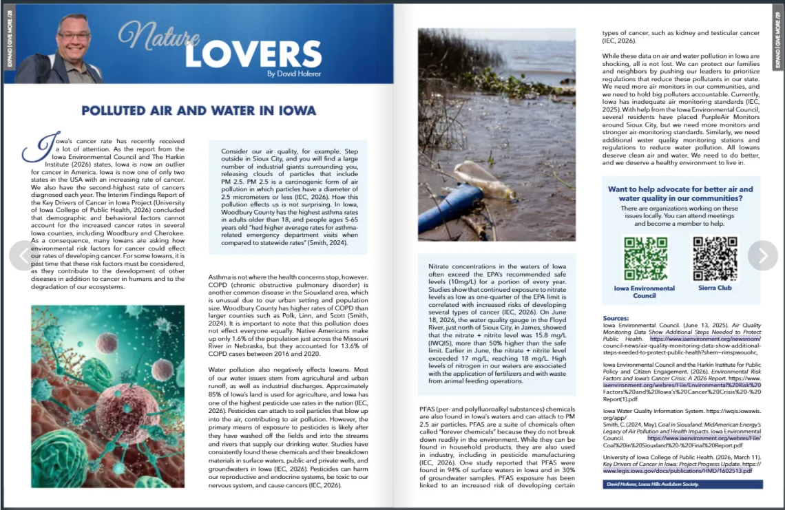 Sierra Club Member David Hoferer's article in the Siouxland Expand Magazine 