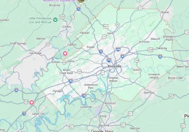 Map of Knoxville Metropolitan Transportation Area