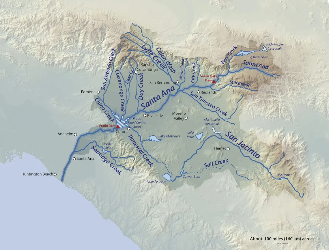 Map of the Santa Ana River basin