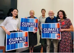 Mary Gay Scanlon meets with volunteers