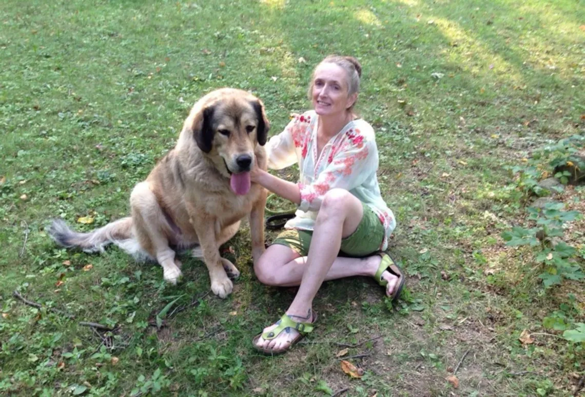 Kate with her dog Serge