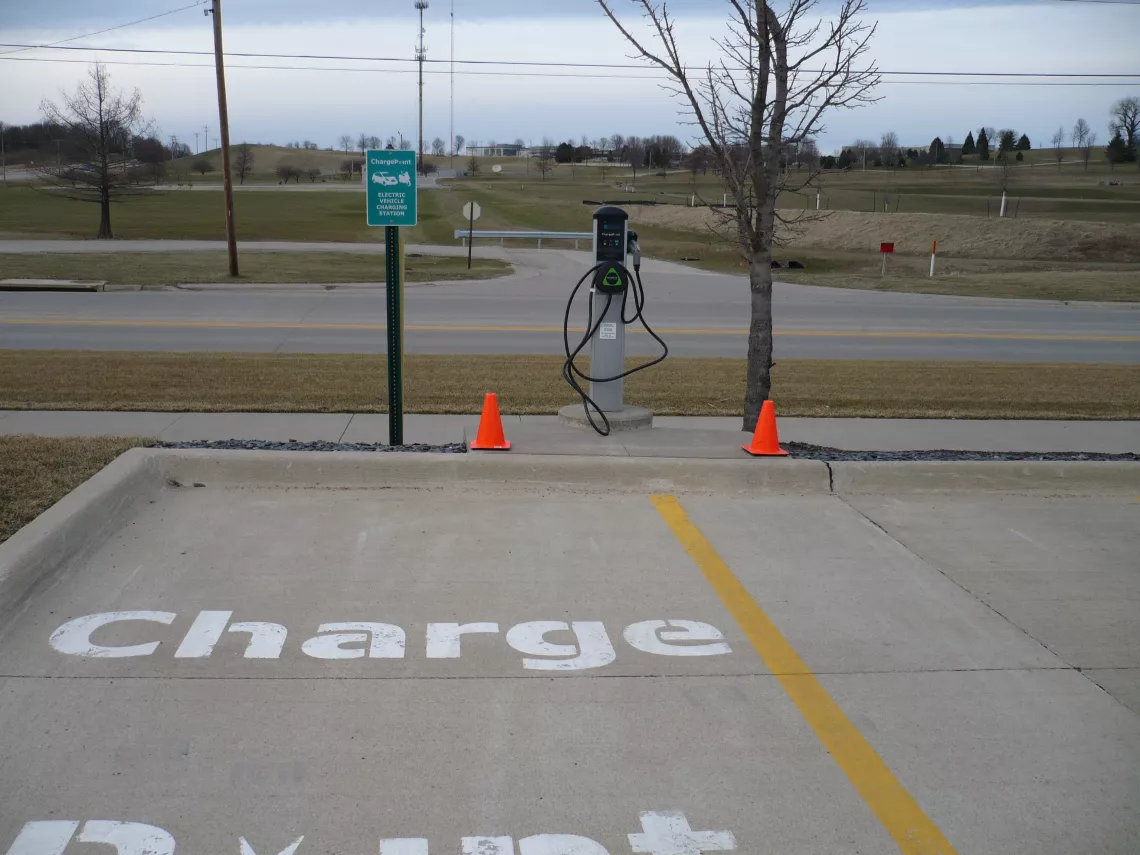 EV charging station, Cedar Rapids, Iowa
