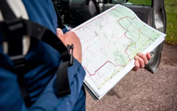 Close-up of an atlas page.