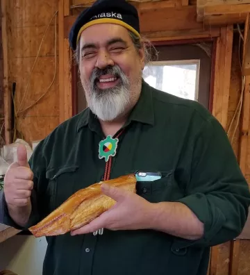 Frank Bibeau with fish