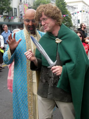 adrian as a frodo presenting a ring