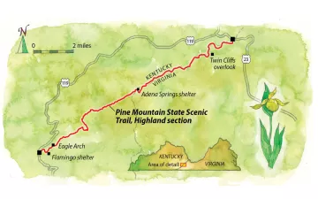 An illustration of the Pine Mountain State Scenic Trail.