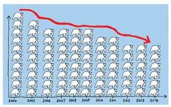 graph of polar bears getting smaller