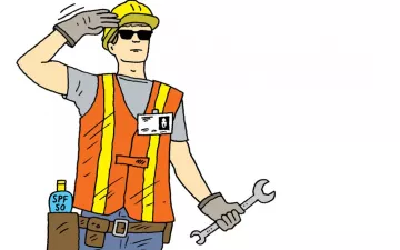 illustration of a solar worker