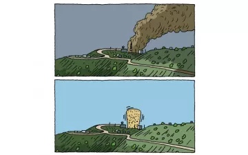 illustration of methane leaking