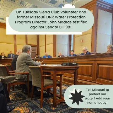Sierra Club leader John Madras testifying in Jefferson City