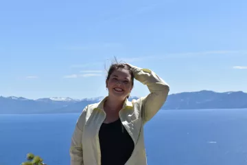 Olivia with Lake Tahoe background