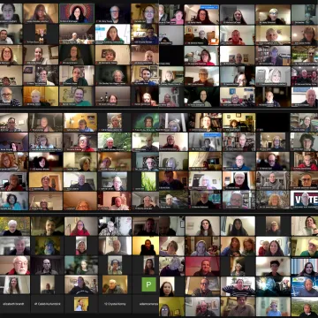 Virtual attendees on a zoom call. 