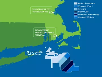Map of Offshore wind leases