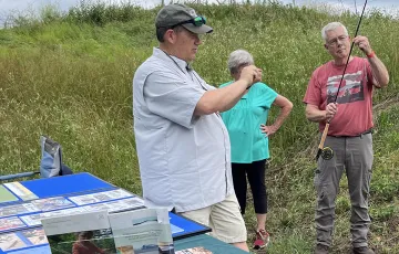Fly fishing instruction at Wildlife Prairie Park