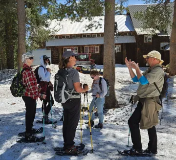 John teaching snowshoeing at Outdoor Leadership Training