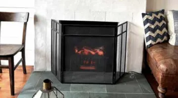 An electric fireplace. Photo by Katie Davis.